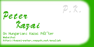 peter kazai business card